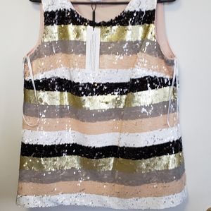 Calvin Klein sequine striped women's blouse